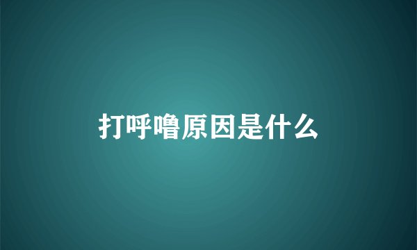 打呼噜原因是什么