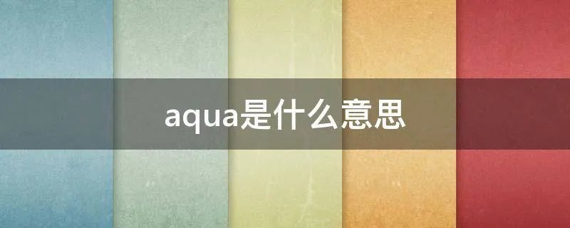 aqua是什么意思