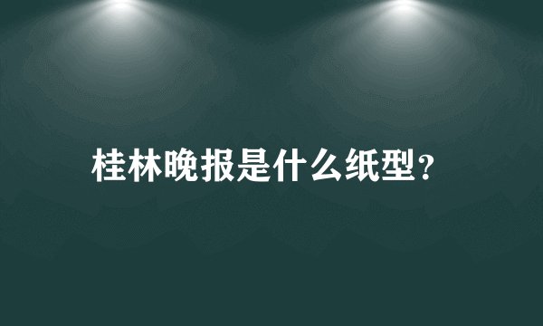 桂林晚报是什么纸型？