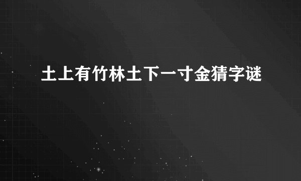 土上有竹林土下一寸金猜字谜
