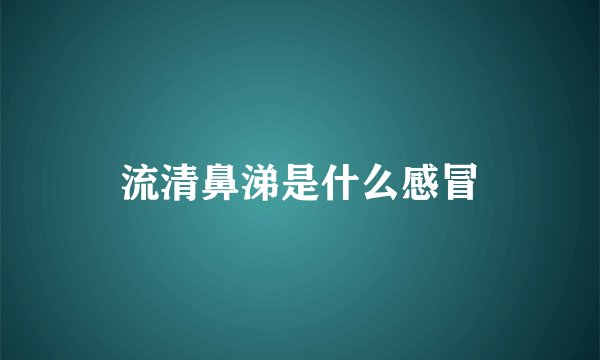 流清鼻涕是什么感冒
