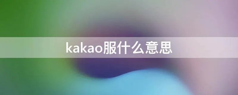 kakao服什么意思