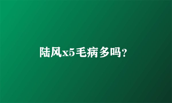 陆风x5毛病多吗？