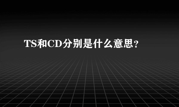 TS和CD分别是什么意思？