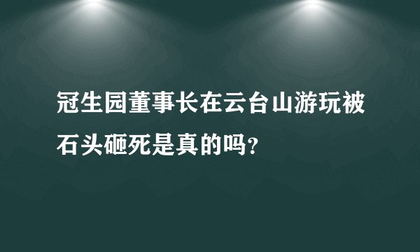冠生园董事长在云台山游玩被石头砸死是真的吗？