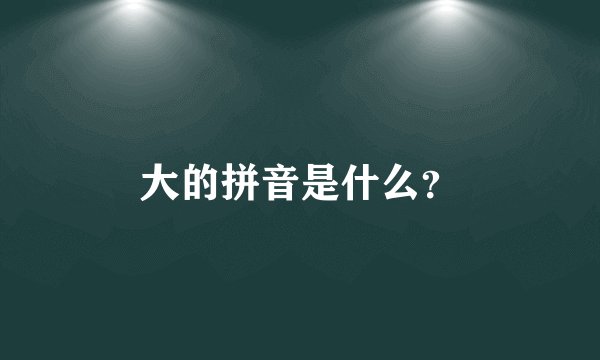 大的拼音是什么？