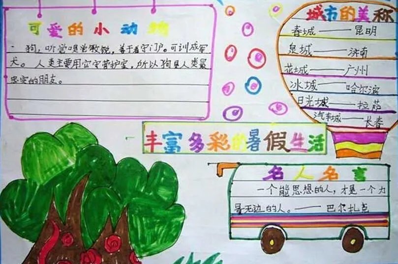 快乐暑假手抄报简单