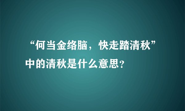 “何当金络脑，快走踏清秋”中的清秋是什么意思？