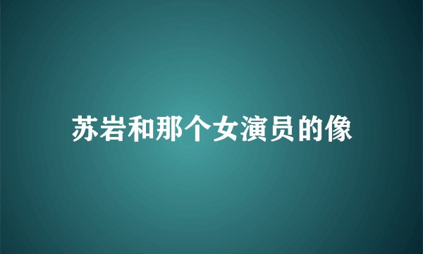 苏岩和那个女演员的像