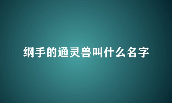 纲手的通灵兽叫什么名字
