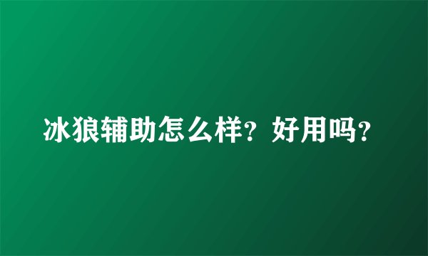 冰狼辅助怎么样？好用吗？