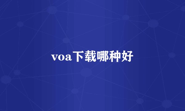 voa下载哪种好