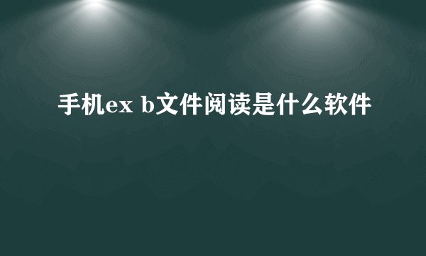 手机ex b文件阅读是什么软件