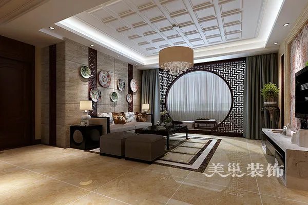 郑州美景鸿城200平新中式风格,魅力中国风