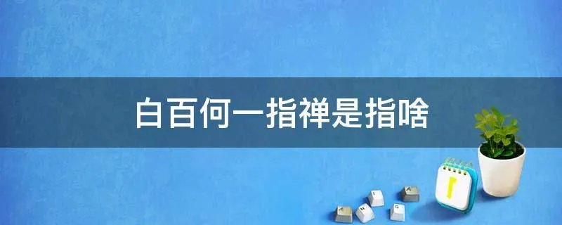 白百何一指禅是指啥