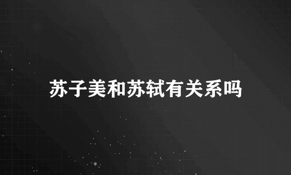 苏子美和苏轼有关系吗