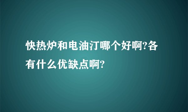 快热炉和电油汀哪个好啊?各有什么优缺点啊?