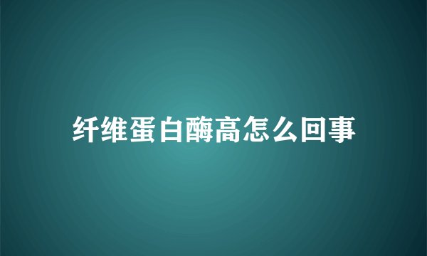 纤维蛋白酶高怎么回事