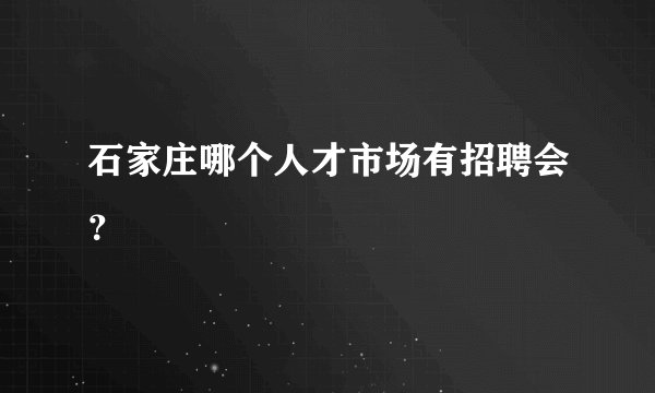 石家庄哪个人才市场有招聘会？