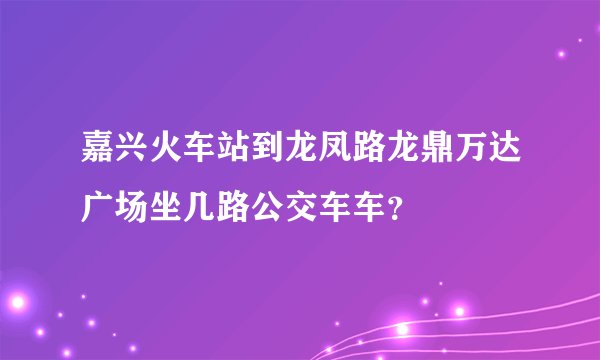 嘉兴火车站到龙凤路龙鼎万达广场坐几路公交车车?