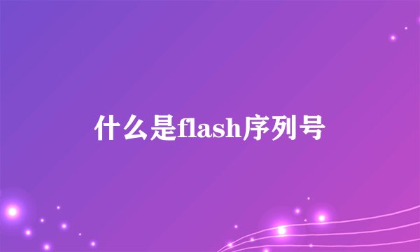 什么是flash序列号
