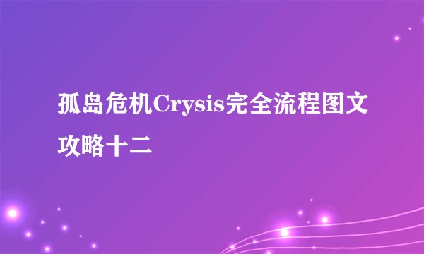 孤岛危机Crysis完全流程图文攻略十二