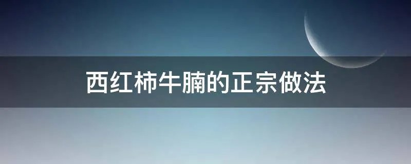 西红柿牛腩的正宗做法