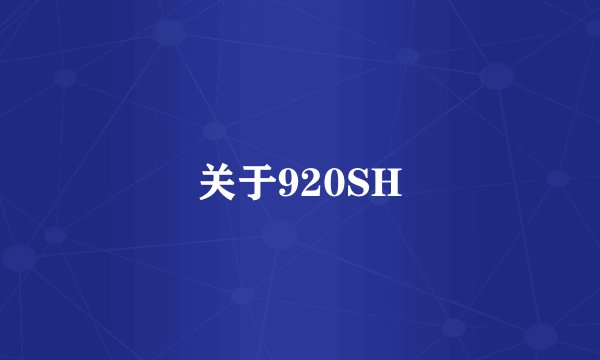 关于920SH