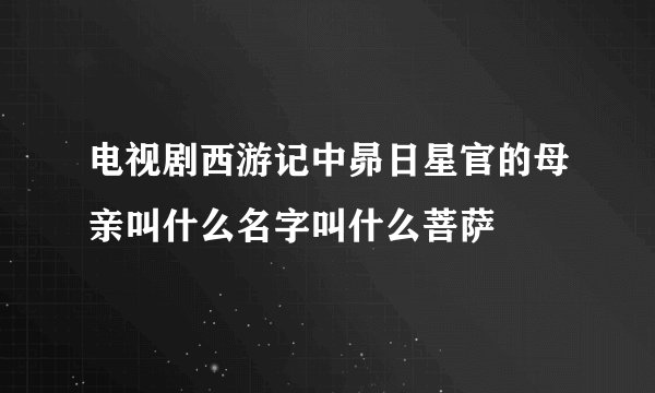 电视剧西游记中昴日星官的母亲叫什么名字叫什么菩萨