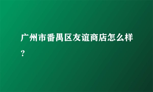 广州市番禺区友谊商店怎么样？