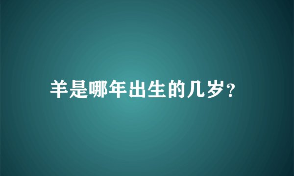 羊是哪年出生的几岁？