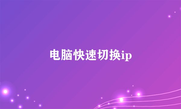 电脑快速切换ip