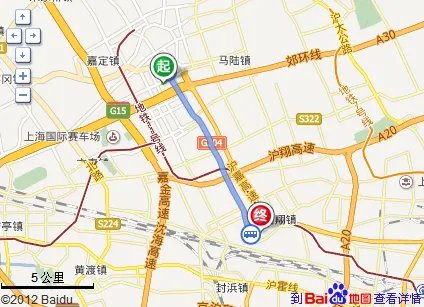 上海嘉定叶城路与和平街差多少路