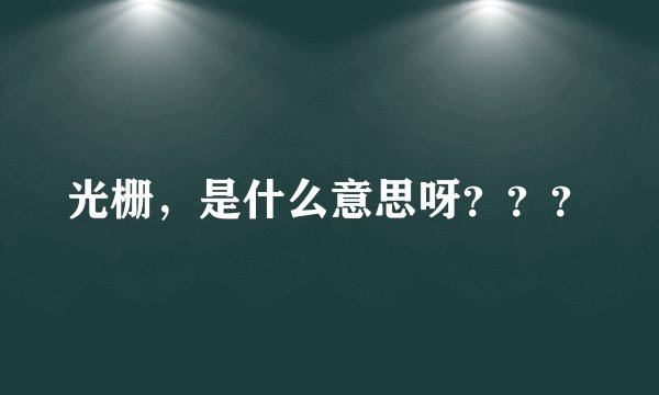 光栅，是什么意思呀？？？