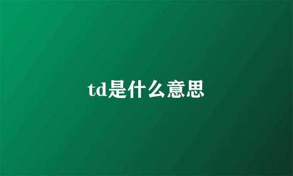 td是什么意思