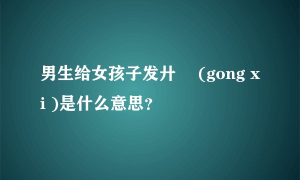 男生给女孩子发廾匸 (gong xi )是什么意思？