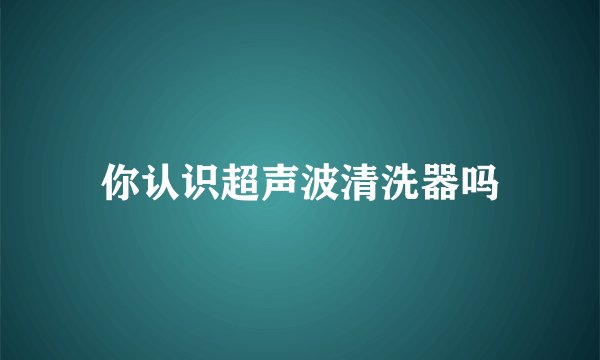 你认识超声波清洗器吗