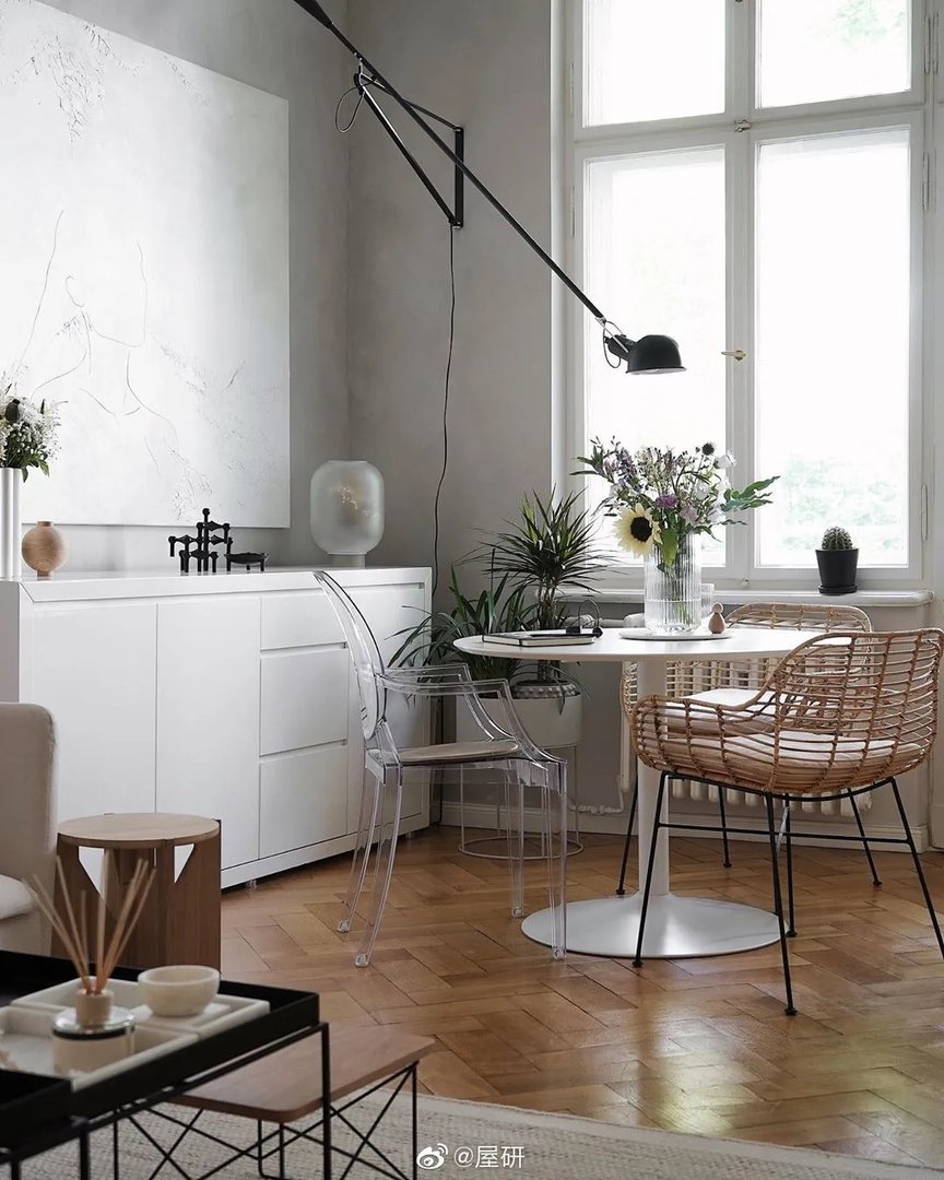 舒适家，木质、藤编家具增添自然质感ins：tthese_be...