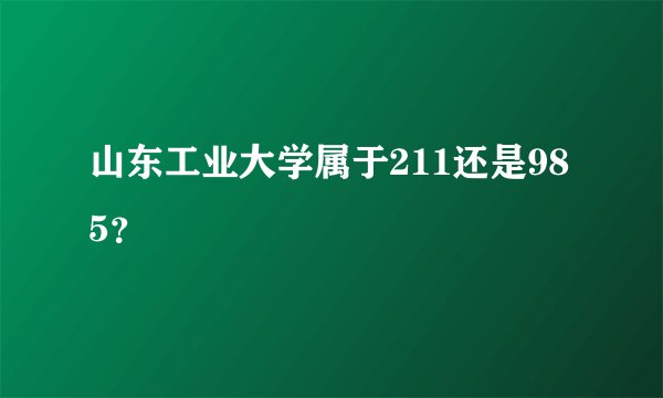 山东工业大学属于211还是985？