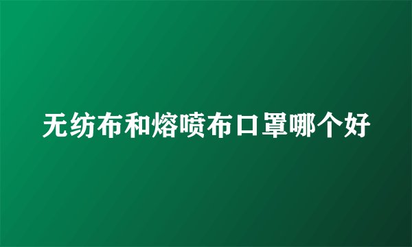 无纺布和熔喷布口罩哪个好