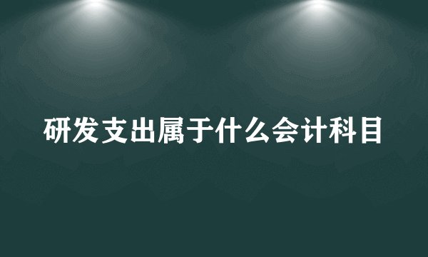 研发支出属于什么会计科目