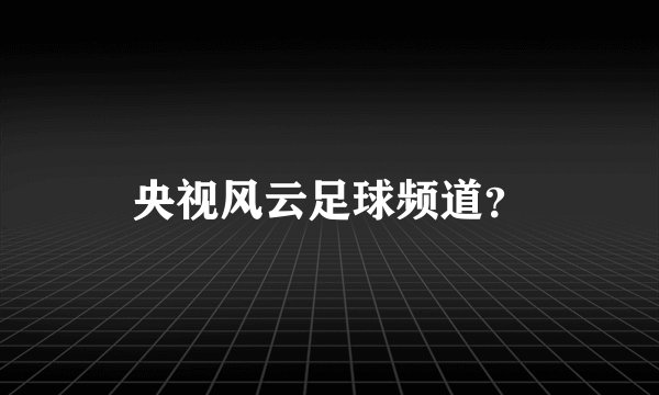 央视风云足球频道？