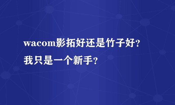 wacom影拓好还是竹子好？我只是一个新手？