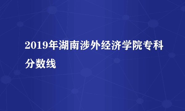 2019年湖南涉外经济学院专科分数线