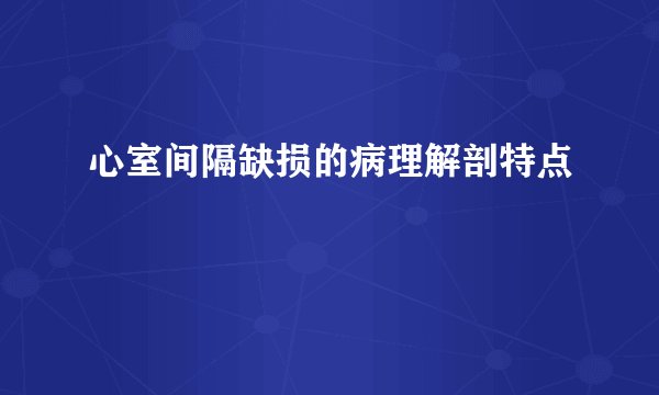 心室间隔缺损的病理解剖特点