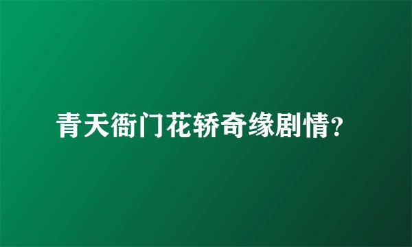 青天衙门花轿奇缘剧情？