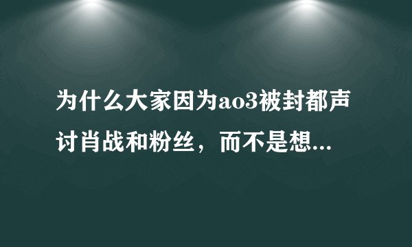 为什么大家因为ao3被封都声讨肖战和粉丝，而不是想办法呼吁解封呢?
