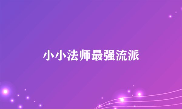 小小法师最强流派