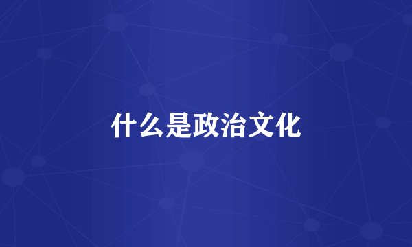 什么是政治文化