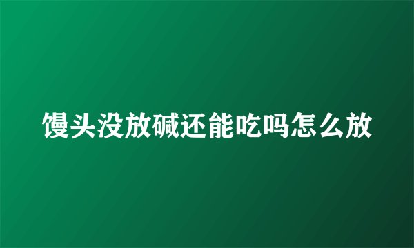 馒头没放碱还能吃吗怎么放
